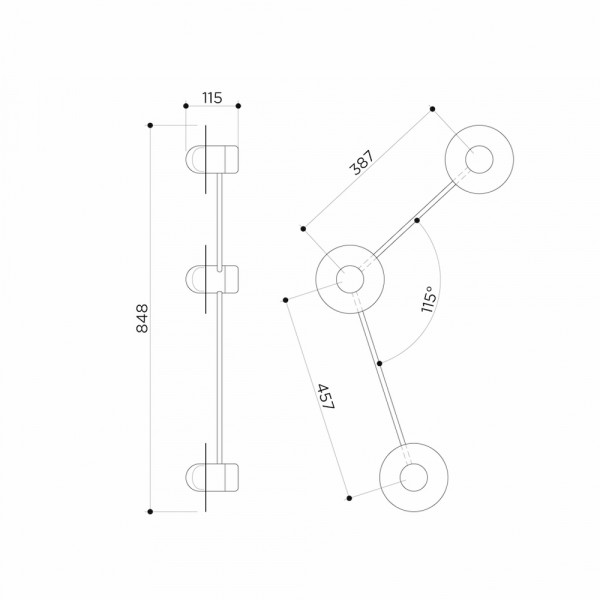 TRIPLE ANGLE ALBA WALL LIGHT by Contain 14444
