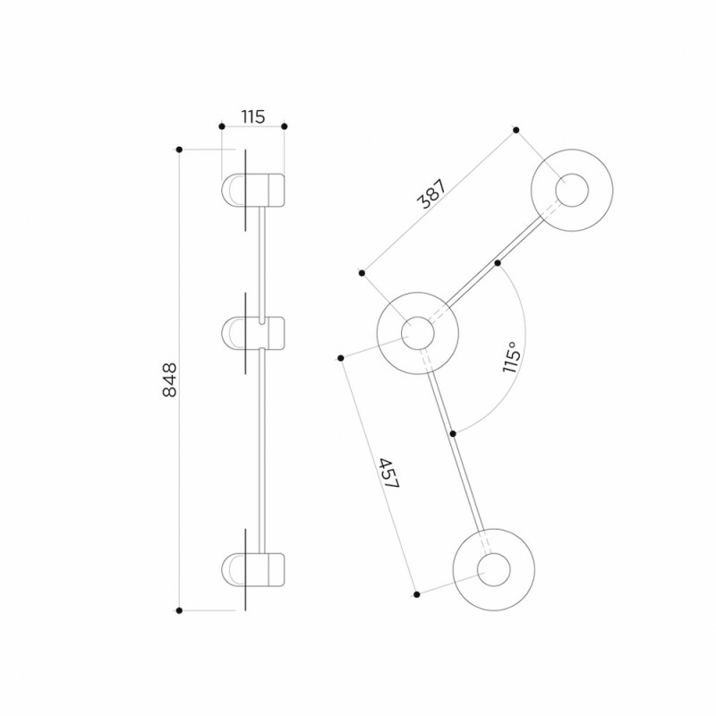 TRIPLE ANGLE ALBA WALL LIGHT by Contain 14444